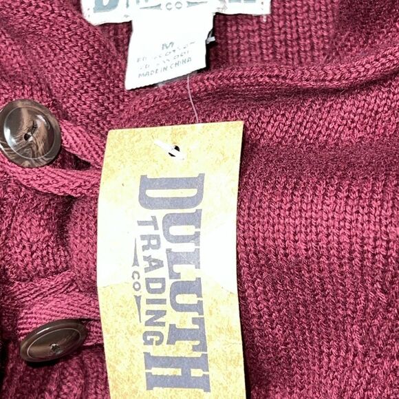 NWT Duluth Trading Co High Neck Infantry Maroon Sweater Cotton Wool Blend Mens M - Picture 7 of 8